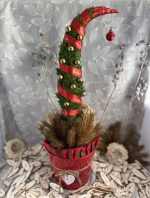 DIY Élő Grincsfa arany-piros kb. 60 cm magas