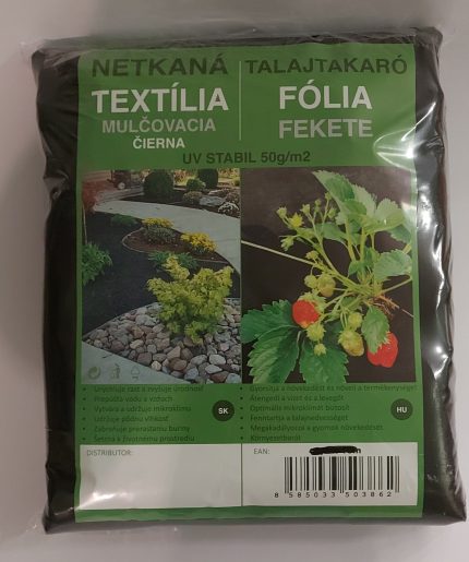 Talajtakaró fekete geotextília 320cmx10m 50g m2 UV stab
